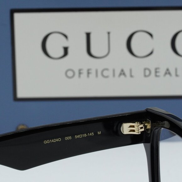 Gucci GG1424O 005 Cat Eye Eyeglasses - Black 54mm - Picture 7 of 10